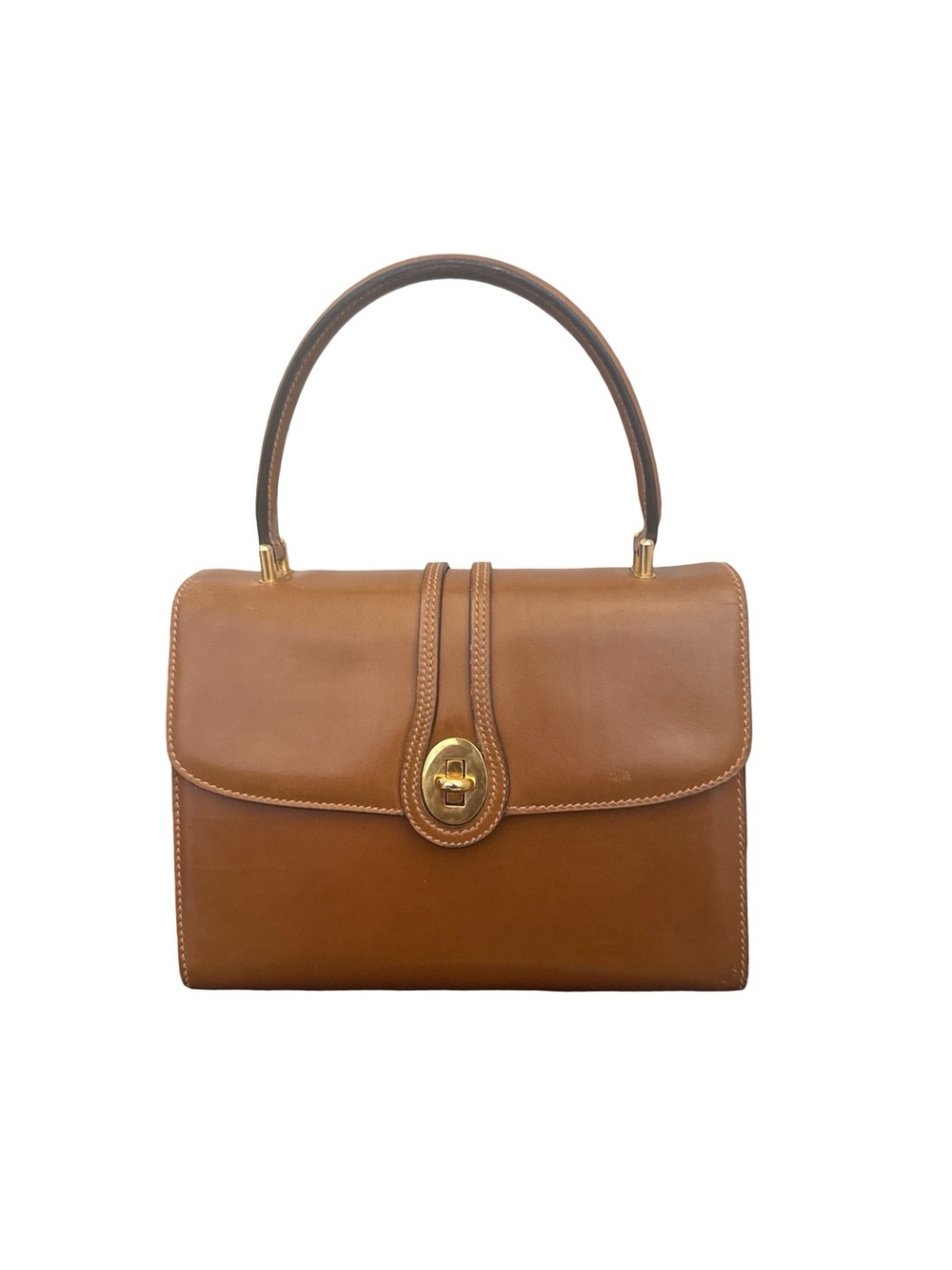 Gucci Brown Leather Top-Handle with Gold Hardware - Picture 16 of 17